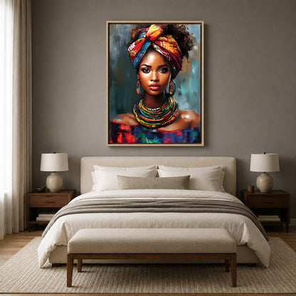 African Queen Portrait Canvas Wall Art Painting for Home Decor