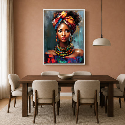 African Queen Portrait Canvas Wall Art Painting for Home Decor