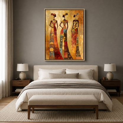 Luxury African Women Canvas Art Painting for Modern Interiors
