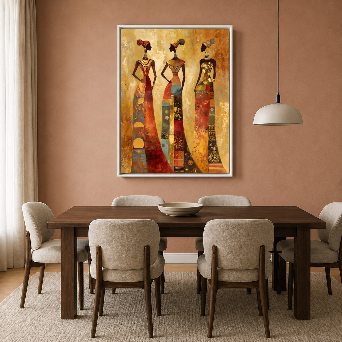 Luxury African Women Canvas Art Painting for Modern Interiors