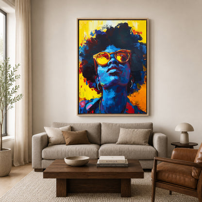 Modern Colorful Woman Portrait Canvas Wall Art Painting