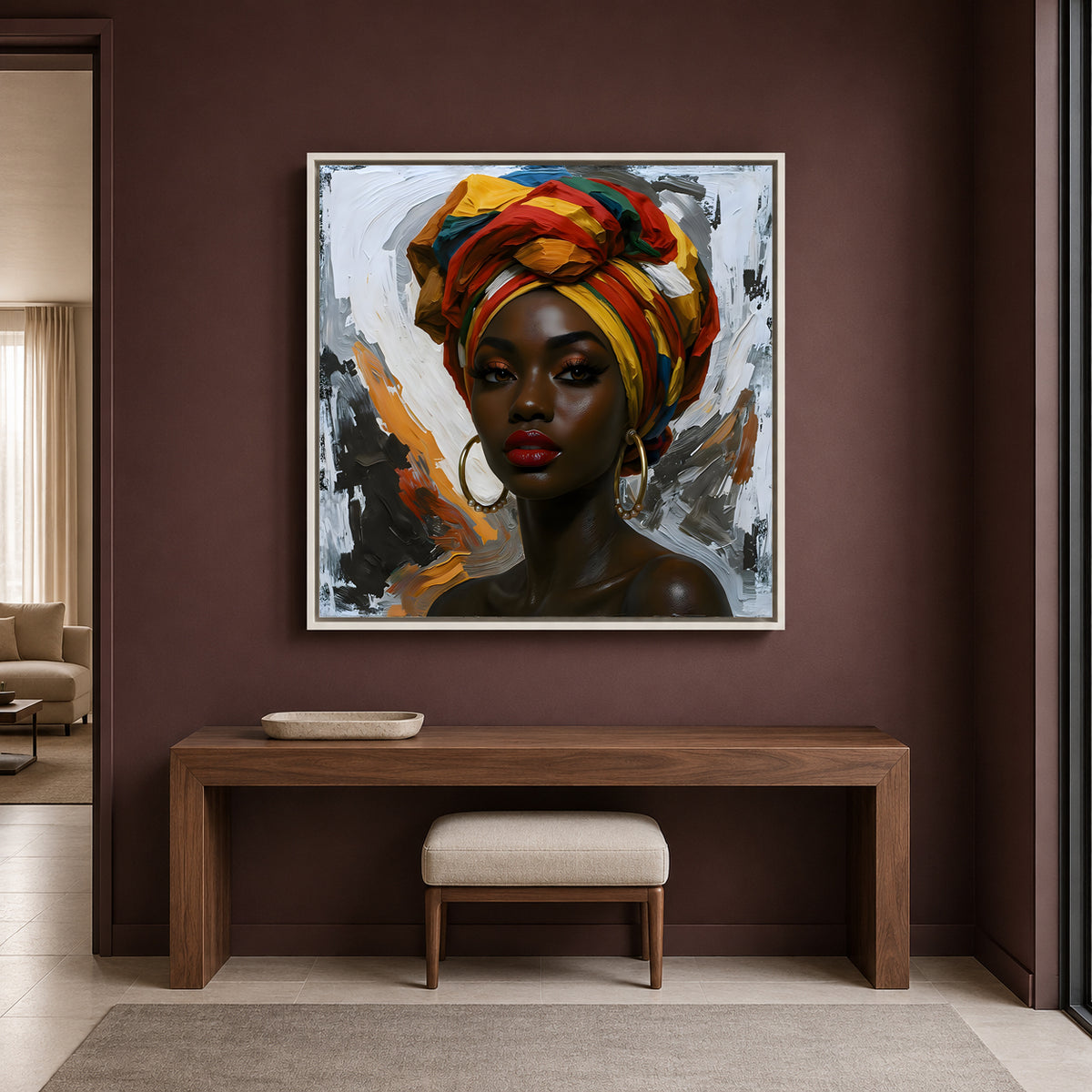 African Queen Portrait Canvas Wall Art for Elegant Home Decor