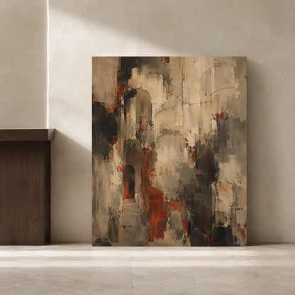 Ancient Arches Abstract Canvas Art in Warm Earth Tones