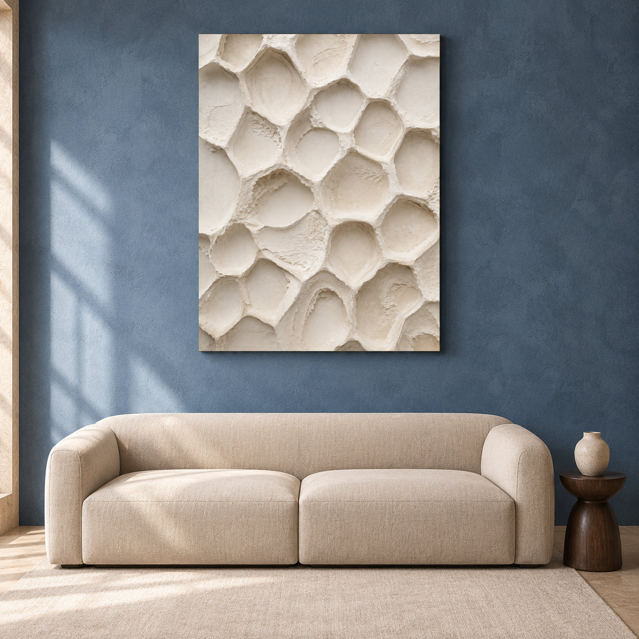 White Organic Texture Minimalist Abstract Canvas Art