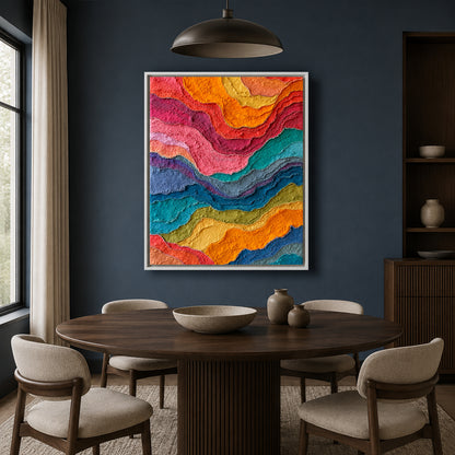Colorful Abstract Wavy Textured Canvas Wall Art