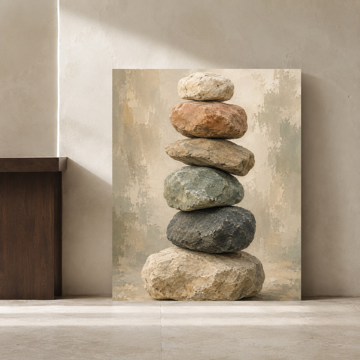 Stacked Stones Zen Nature Canvas Wall Art