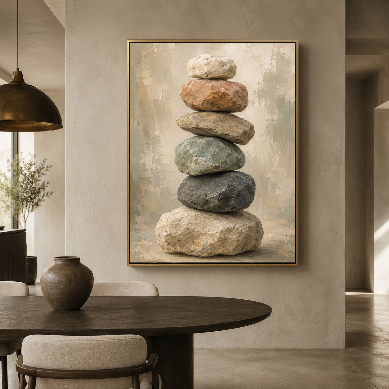 Stacked Stones Zen Nature Canvas Wall Art