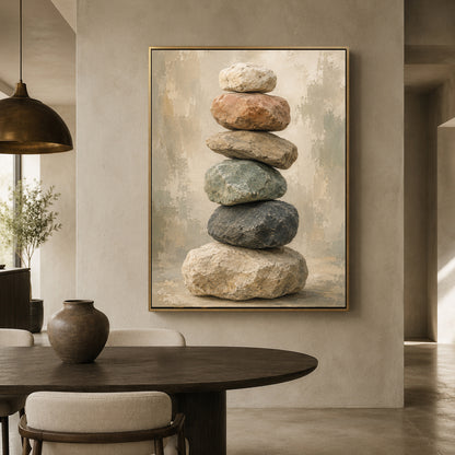 Stacked Stones Zen Nature Canvas Wall Art