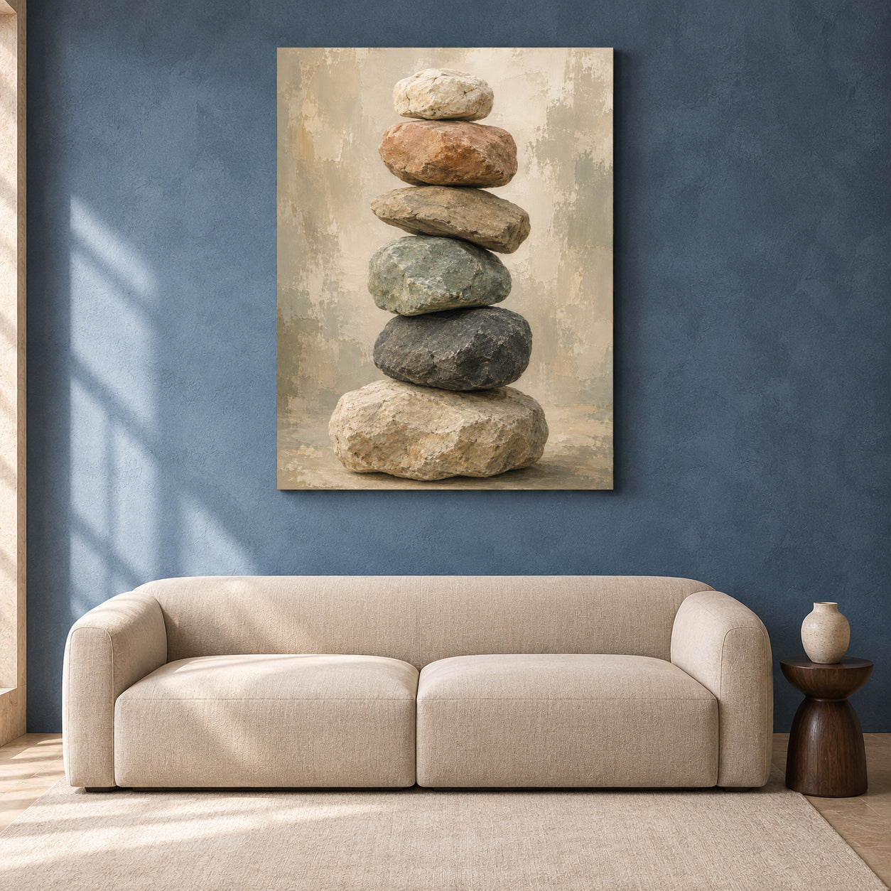 Stacked Stones Zen Nature Canvas Wall Art