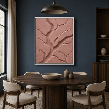 Blush Pink Textured Abstract Canvas Art for Bedroom and Living Room Decor