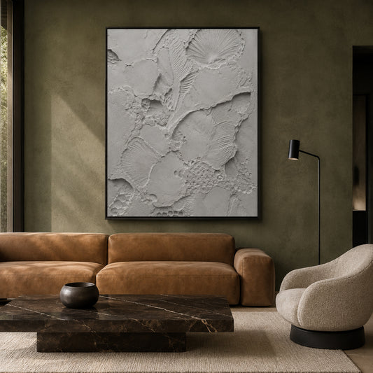 Grey Textured Abstract Canvas Art for Modern Home Decor
