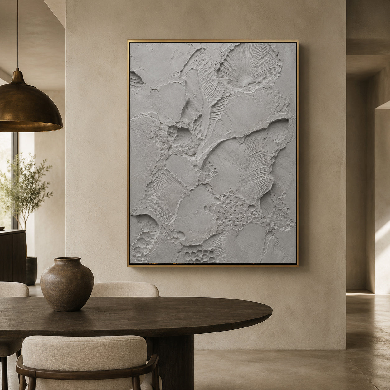 Grey Textured Abstract Canvas Art for Modern Home Decor