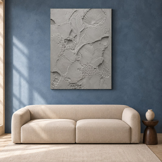 Grey Textured Abstract Canvas Art for Modern Home Decor
