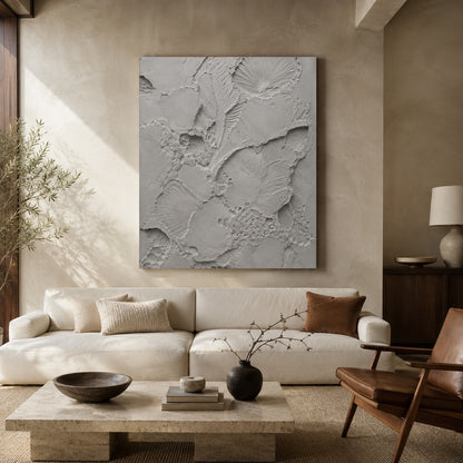 Grey Textured Abstract Canvas Art for Modern Home Decor