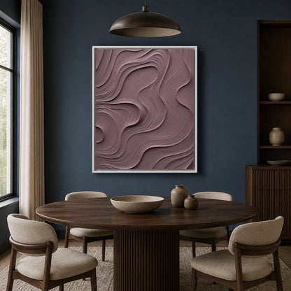 Mauve Textured Abstract Canvas Art for Modern Home Decor