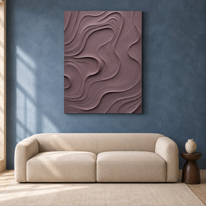 Mauve Textured Abstract Canvas Art for Modern Home Decor