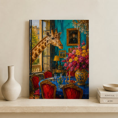 Whimsical Giraffe Dining Room Pop Art Canvas for Colorful Interiors