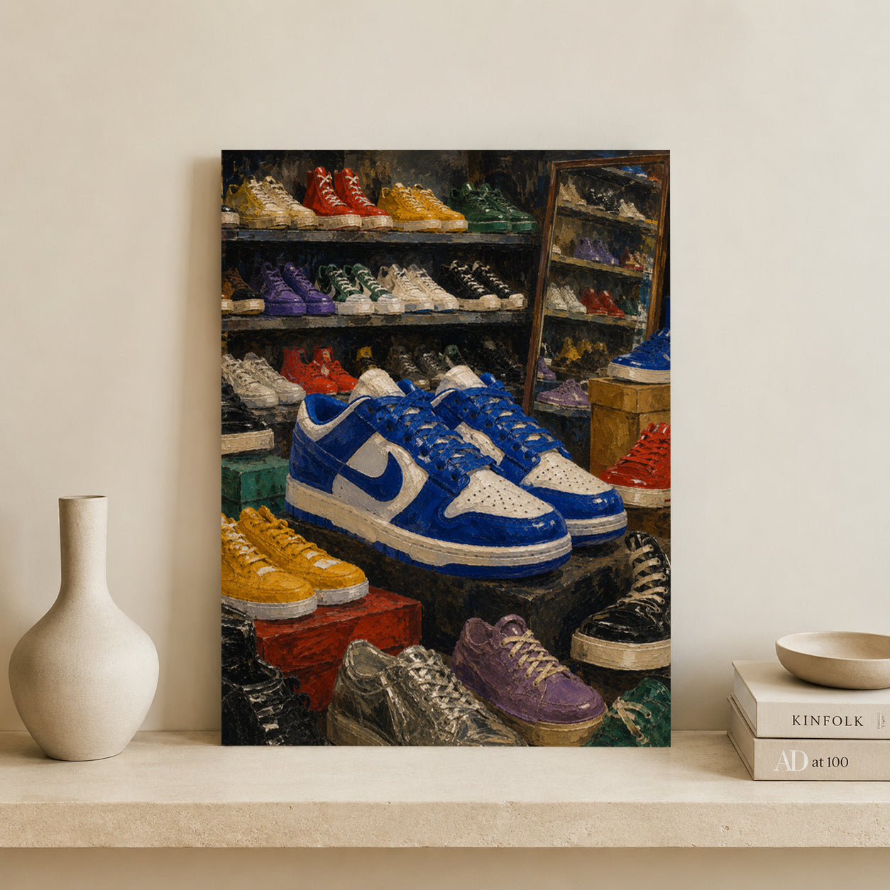 Sneaker Collection Pop Art Canvas Painting for Urban Interiors