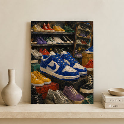 Sneaker Collection Pop Art Canvas Painting for Urban Interiors