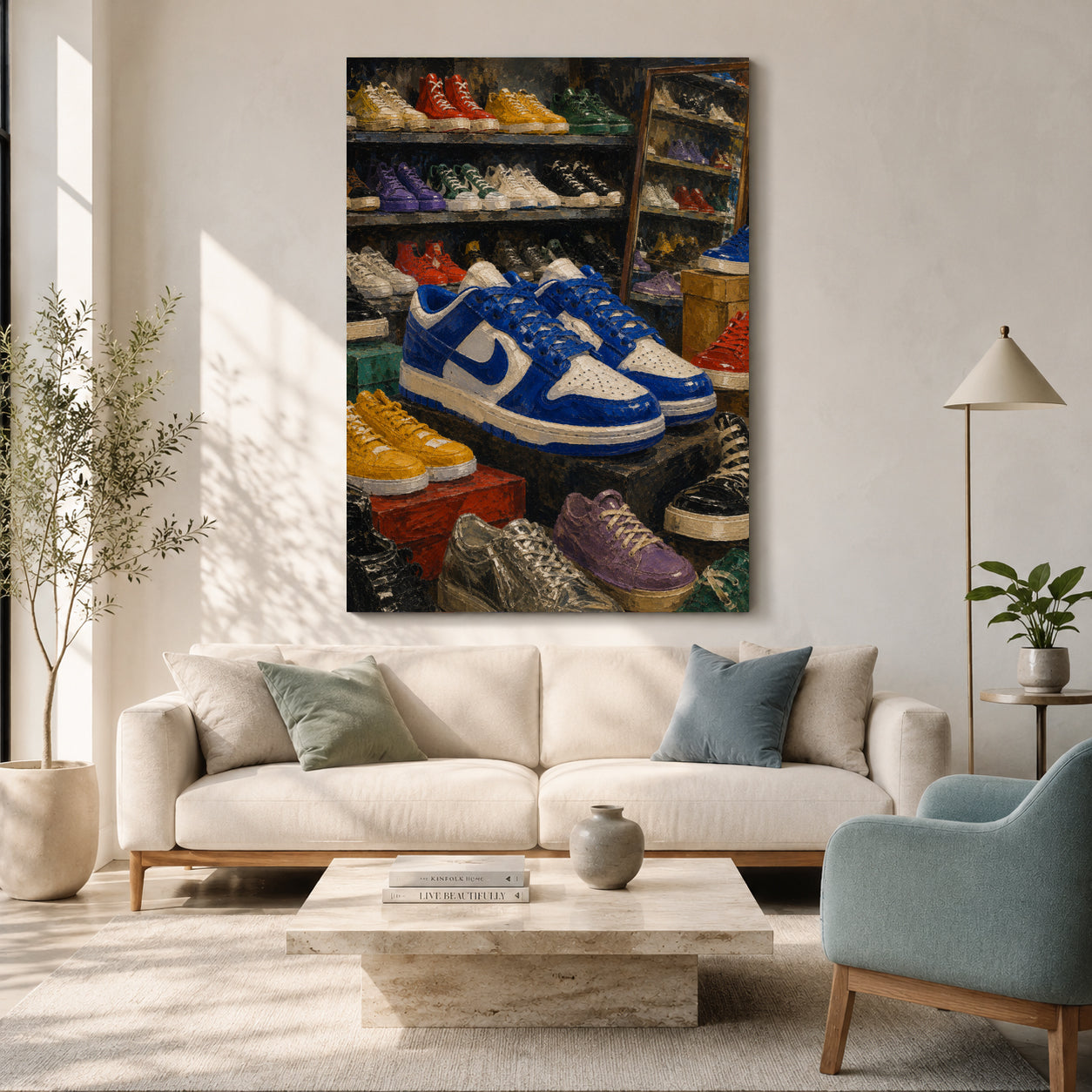 Sneaker Collection Pop Art Canvas Painting for Urban Interiors