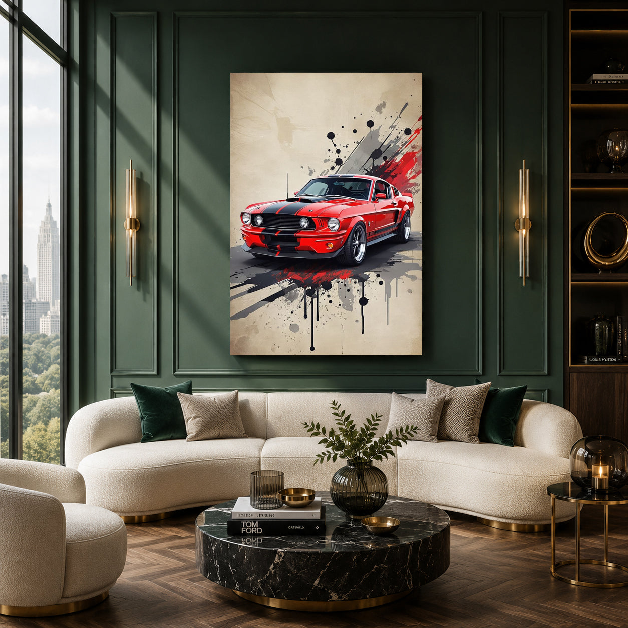 Classic Muscle Car Canvas Painting Vintage Sports Car Wall Art Decor