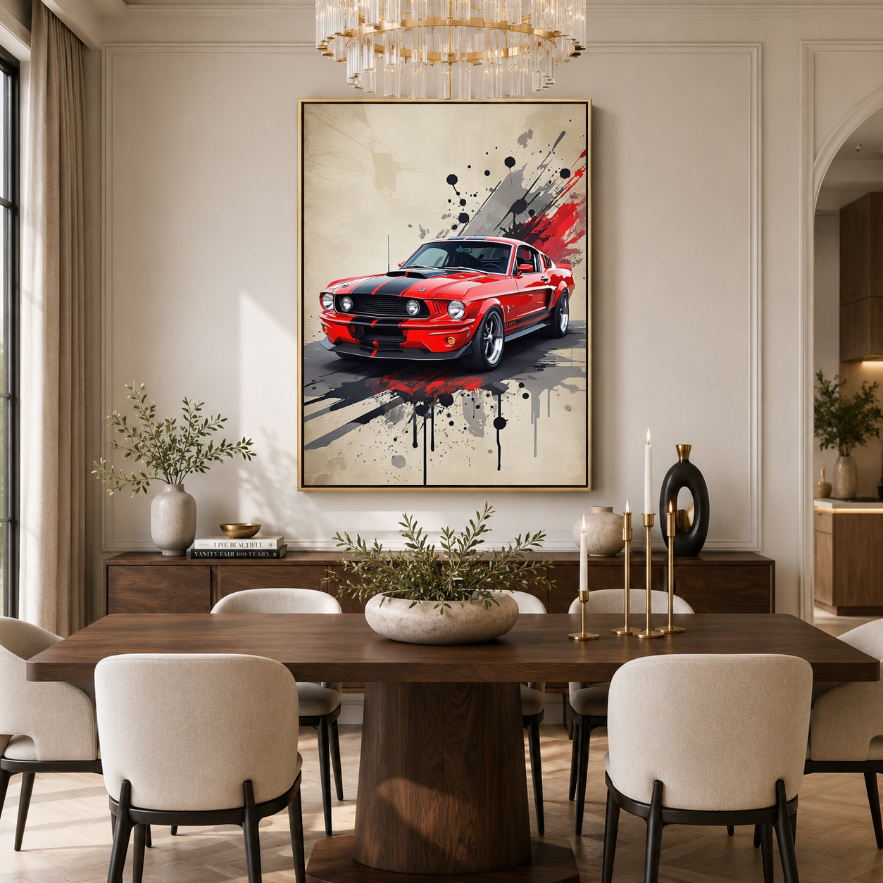 Classic Muscle Car Canvas Painting Vintage Sports Car Wall Art Decor