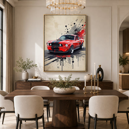 Classic Muscle Car Canvas Painting Vintage Sports Car Wall Art Decor