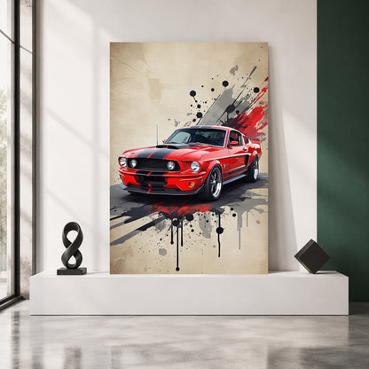 Classic Muscle Car Canvas Painting Vintage Sports Car Wall Art Decor