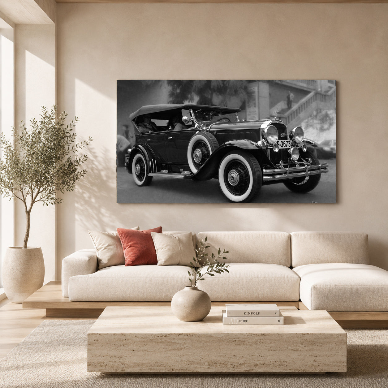 Vintage Classic Car Canvas Painting