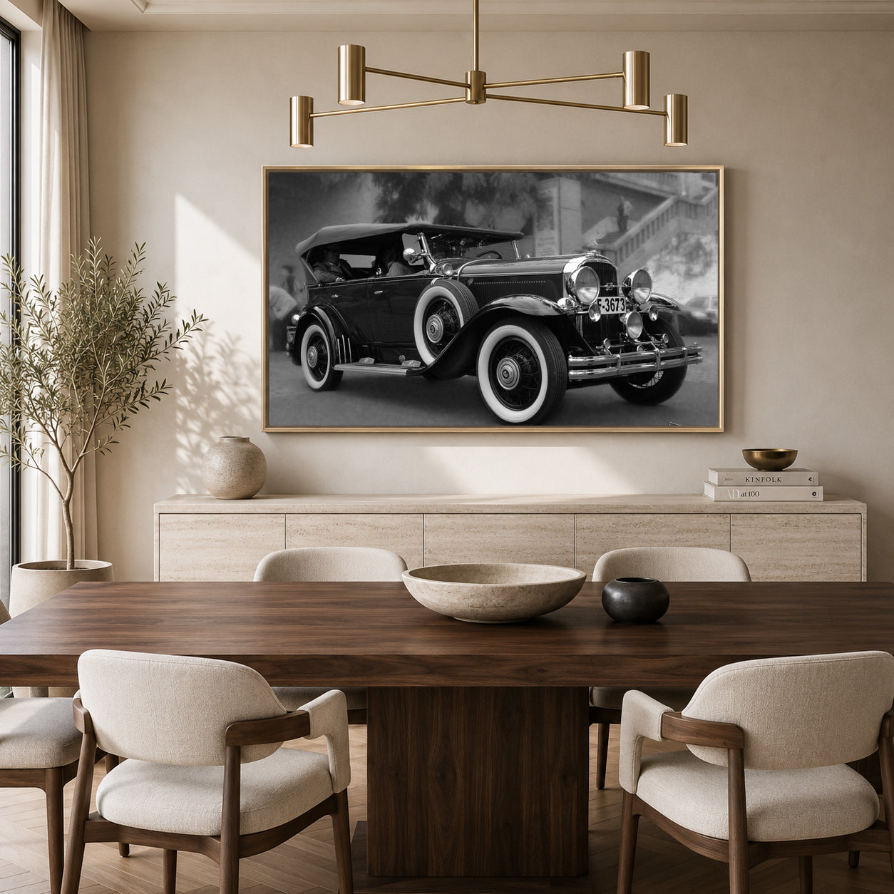 Vintage Classic Car Canvas Painting