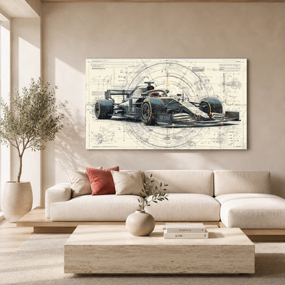 Formula Racing Car Canvas Painting