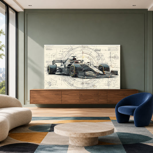 Formula Racing Car Canvas Painting