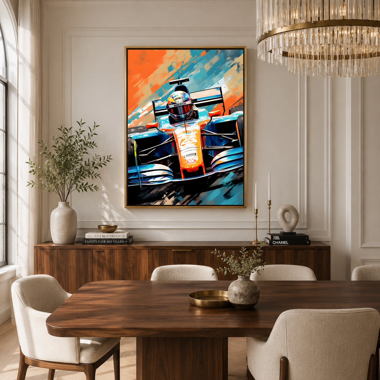 Formula 1 Racing Car Canvas Painting Modern Motorsport Wall Art