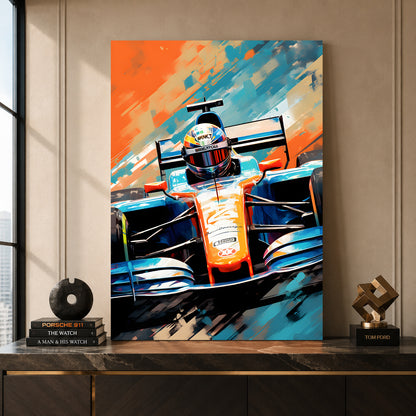 Formula 1 Racing Car Canvas Painting Modern Motorsport Wall Art