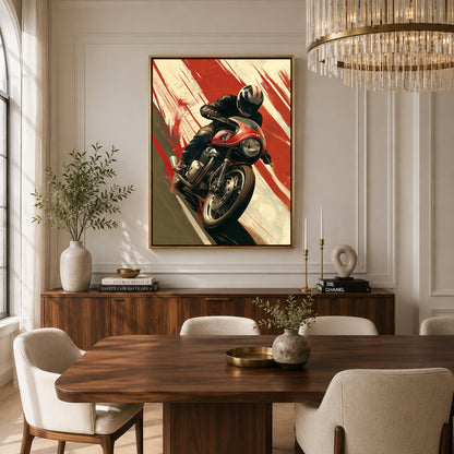 Triumph Motorcycle Car Canvas Painting