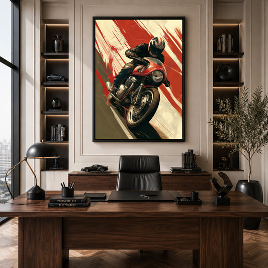 Triumph Motorcycle Car Canvas Painting