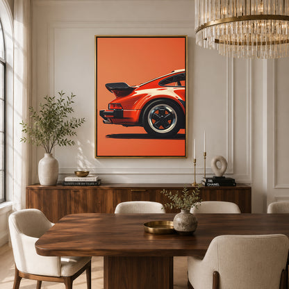 Porsche 911 Car Canvas Painting Minimalist Sports Car Wall Art