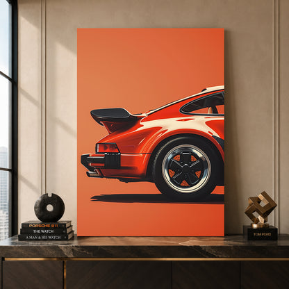 Porsche 911 Car Canvas Painting Minimalist Sports Car Wall Art
