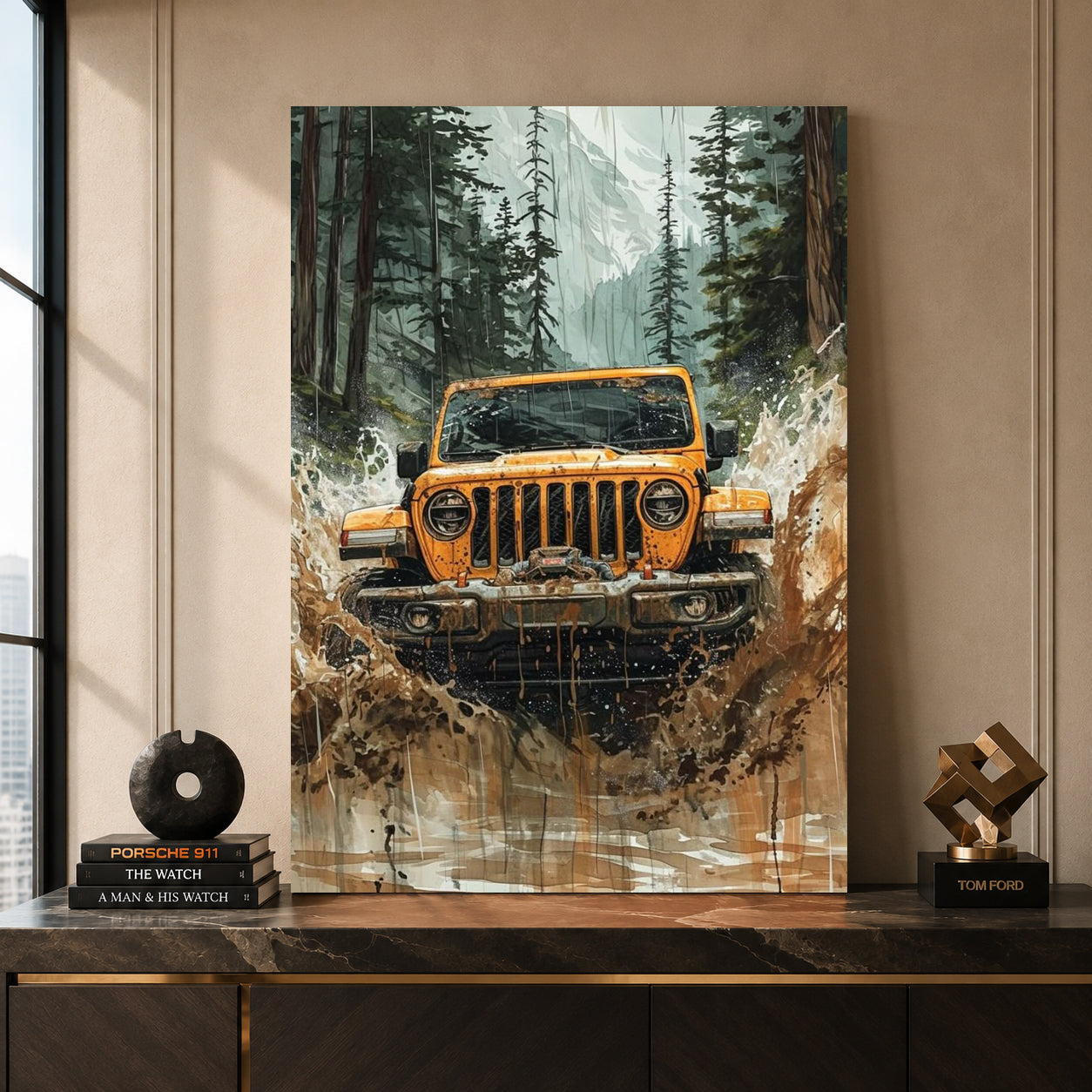 Jeep Wrangler Car Canvas Painting