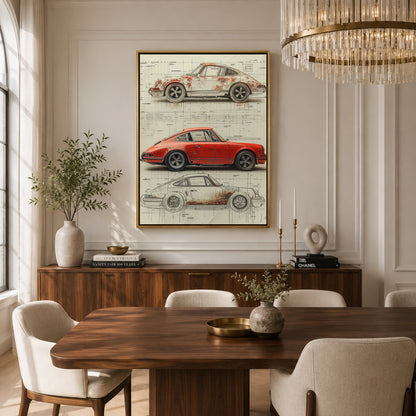 Porsche 911 Car Canvas Painting