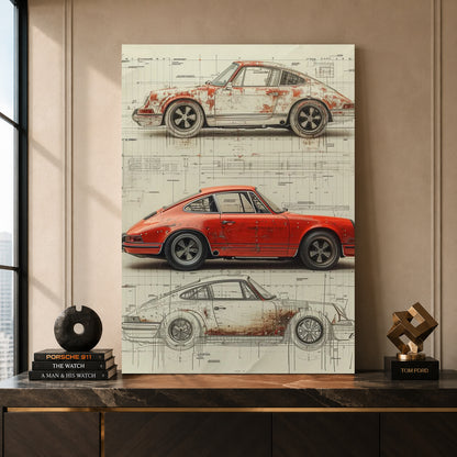 Porsche 911 Car Canvas Painting