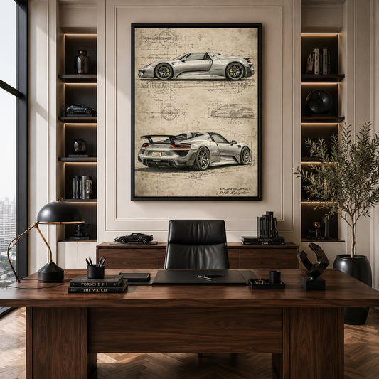 Porsche 918 Spyder Car Canvas Painting