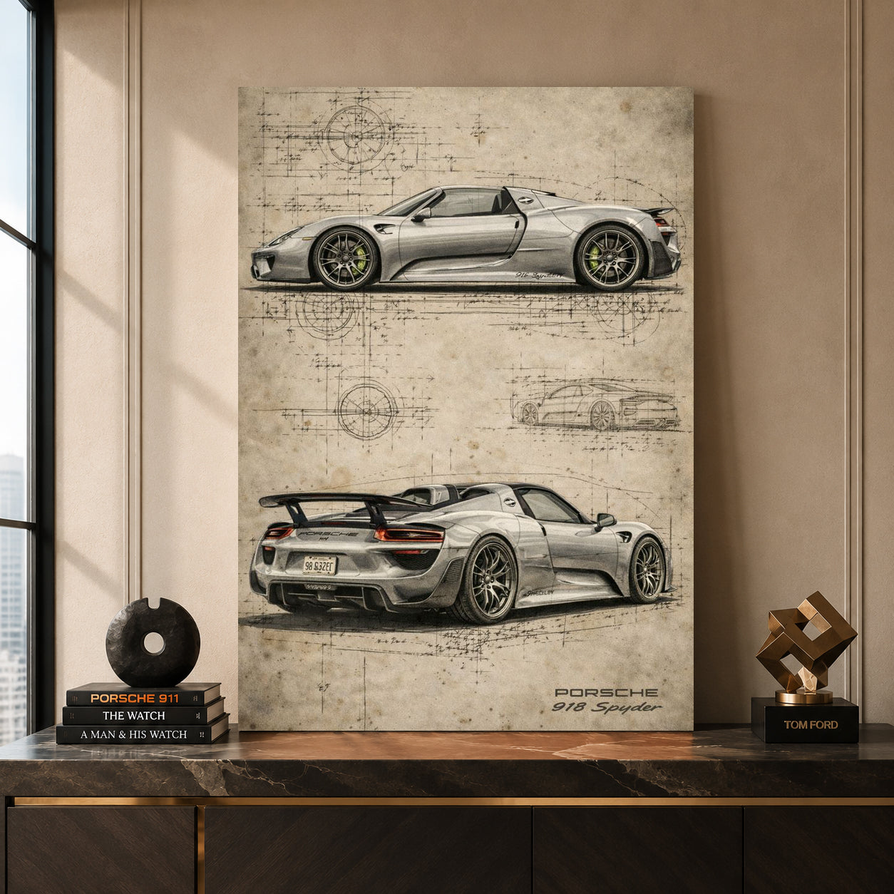 Porsche 918 Spyder Car Canvas Painting