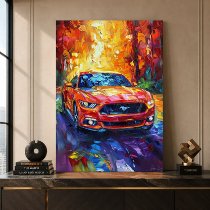Ford Mustang Car Canvas Painting