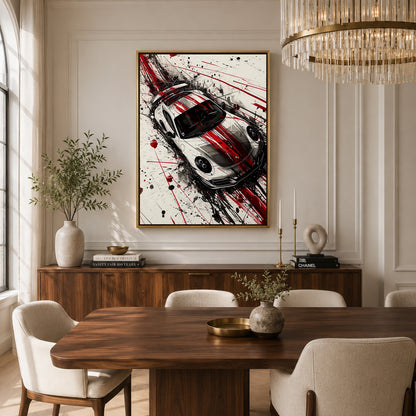 Porsche 911 Abstract Canvas Painting