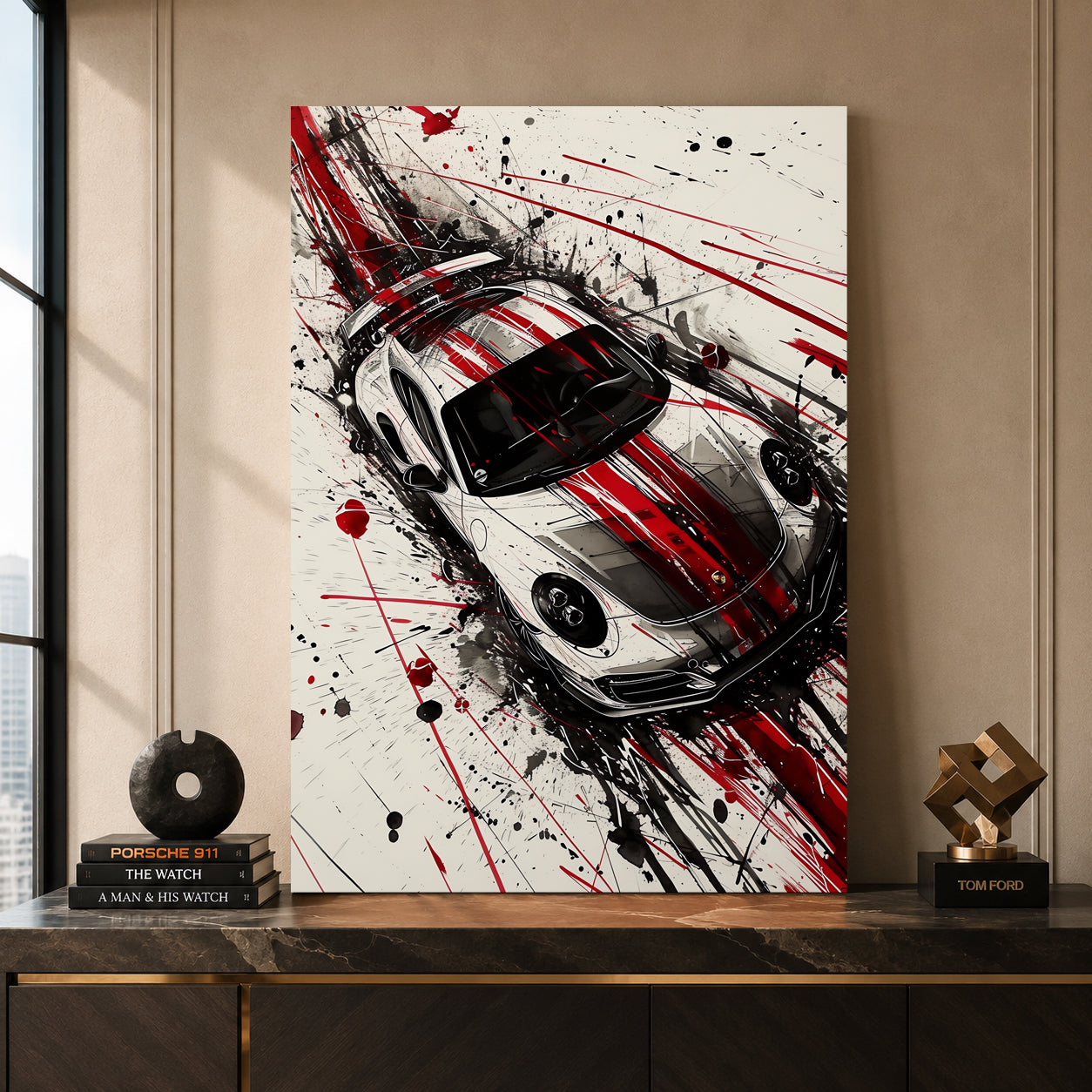 Porsche 911 Abstract Canvas Painting