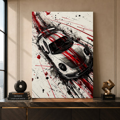 Porsche 911 Abstract Canvas Painting