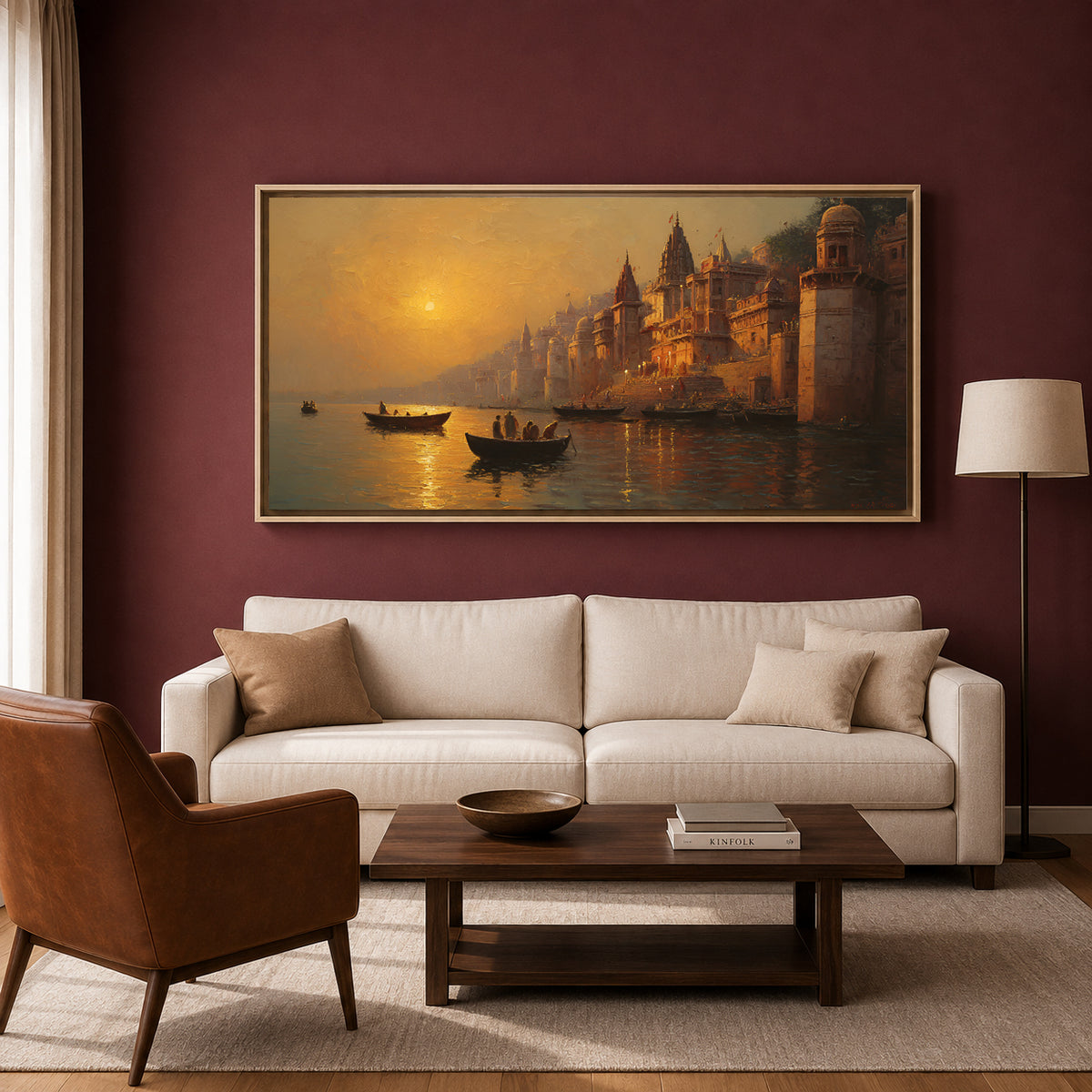 Banaras Ghats Modern Canvas Wall Art for Home Interior Decor