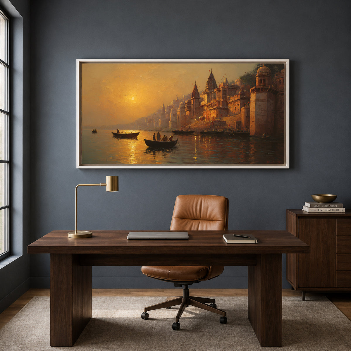 Banaras Ghats Modern Canvas Wall Art for Home Interior Decor