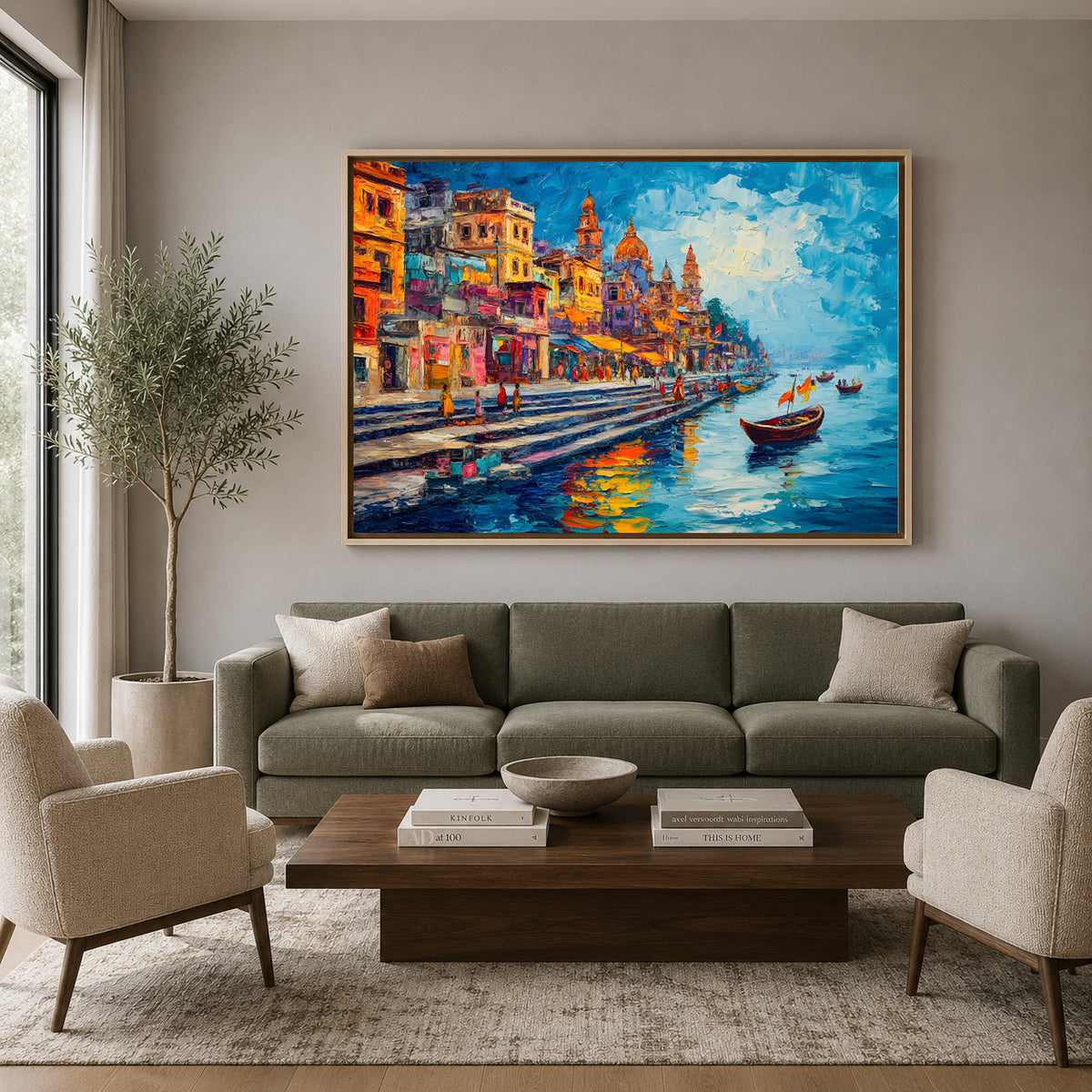 Banaras Ghats Canvas Wall Artwork for Premium Home Decor